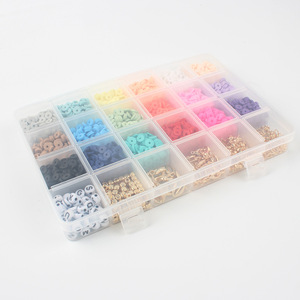 <span class=keywords><strong>Kit</strong></span> de bijoux, perles rondes en argile, pièces d'espacement de 6mm, <span class=keywords><strong>Fimo</strong></span> Heishi, perles plates en argile polymère pour la fabrication de bracelets, 3600 pièces - Product Image 4