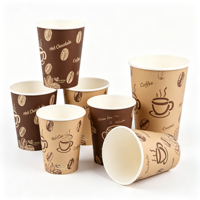 Gobelet en papier à paroi simple, design anti-fuite, logo personnalisé, gobelet jetable pour boissons, différentes tailles disponibles