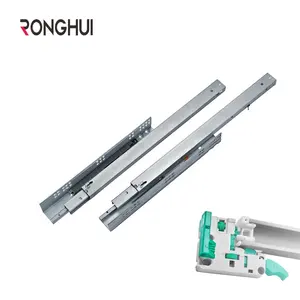 Slide Telescopic Drawer Slides Full Extension Slide Telescopic Under Mount Soft Closing Cabinet Drawer Slides With Handle