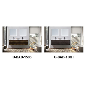 Amplio gabinete de baño moderno de lujo montado en la pared de 150CM Gabinete con espejo con espejos LED dobles - Product Image 3