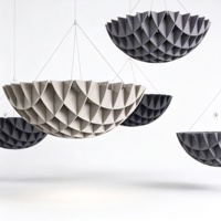 Panneaux acoustiques suspendus en feutre PET rainuré, plissés géométriques 3D, pour plafond, absorption sonore, vente en gros OEM