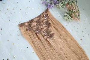 Easy to wear Remy virgin 100% natural human hair double drawn blonde diy hair extensions clip in extension