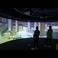 Pantalla de Cine de 180, 220 y 270 Grados para Simulador de Vuelo, Pantalla de Proyección Curva 4K con Marco para Montaje en Pared, Proyección 3D Plateada
