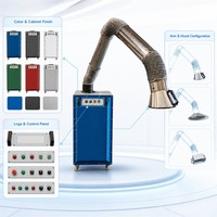 Extracteur de fumée de soudage mobile avec bras d'aspiration flexible en acier inoxydable et corps en acier au carbone