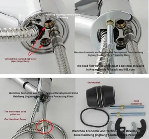 Modern Single Handle Brass <strong>RV</strong> Pull-out <strong>Faucet</strong> with Hot/Cold for Kitchen &amp; Bathroom Use - Product Image 6