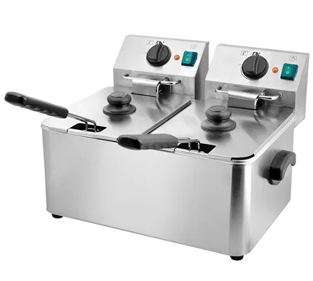 Doppeltank-Tischplatte elektrischer Tieffritteuse 4L+4L