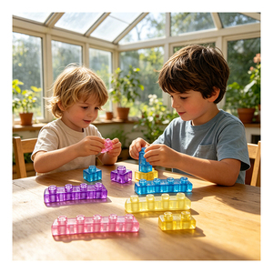 Bloques de Gelatina Flexibles, Kit de Aprendizaje Infantil, Juego de Torre de Clasificación y Emparejamiento de Texturas Sensoriales, Aventura Portátil de Motricidad Fina - Product Image 3