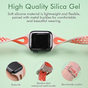 Dos correas de diseño colorido para <span class=keywords><strong>Apple</strong></span> <span class=keywords><strong>Watch</strong></span> 10, correas de reloj de silicona suave amigables con la piel para <span class=keywords><strong>Apple</strong></span> <span class=keywords><strong>Watch</strong></span> - Product Image 3