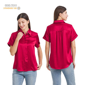 Verified <span class=keywords><strong>Pro</strong></span> Factory Luxury 6A 22MM Mulberry SIlk Clothes <span class=keywords><strong>Blouse</strong></span> Tops OEKO-TEX 100 Collection de chemises en soie certifiées - Product Image 4