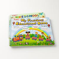 Livre d'activités Montessori en carton pour la maternelle |   Jouet éducatif d'apprentissage, activités d'autocollants, livres d'images plastifiés, peigne en plastique
