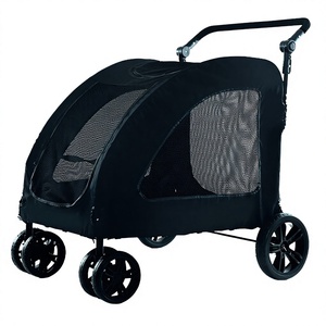 Carrito de Lujo para Mascotas Medianas y Grandes, Plegable, con 4 Ruedas, Desmontable, para Dos Perros, de Acero, 25 kg, Precio de Fábrica - Product Image 4