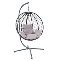 HITREE Fauteuil Œuf Suspendu Grande Balançoire Moderne en Rotin pour Jardin Terrasse Extérieur Parc Salle de Sport – Vente Usine à Prix Réduit