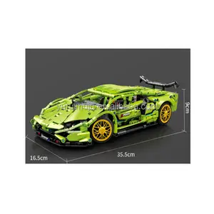 Difficult sports car LEGO building blocks Lamborghini sports car plastic injection mold Superman toys for children