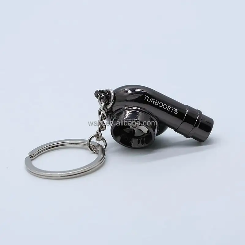 Leather Turbo Keychain Hot selling metal 3D Car whistle Turbo Keychain Spinning Auto Part Model Turbocharger Promotion Gifts