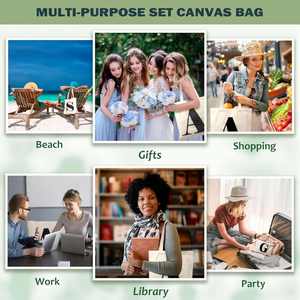 Custom Shopping Party Gift Ladies Single Shoulder Strap Zipper Pocket Cotton Canvas Tote Bag With Leather Handles - Product Image 6