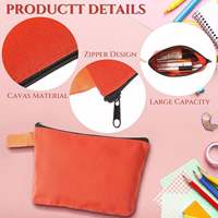 Tas Pensil Warna-Warni Serbaguna Kanvas Murah, Dapat Digunakan Kembali, Dengan Tali Serut dan Resleting, Untuk Anak Laki-Laki, Perempuan, Remaja, Tas Kosmetik Besar