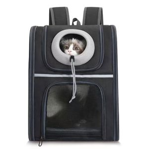Foldable Oxford Pet Carrier <b>Backpack</b> Round Head Out Design Ventilated <b>Cat</b> Travel <b>Backpack</b> with Front Pocket - Product Image 1