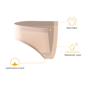 Culottes menstruelles taille basse anti-fuites, 85 % nylon, haute élasticité, sans coutures, invisibles, ne se retroussent pas - Product Image 5
