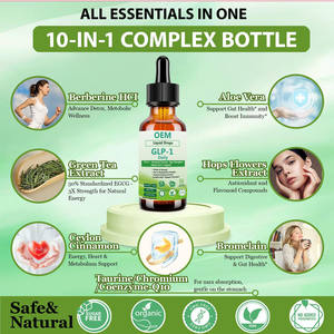 Gotas Líquidas de Suplemento GLP-1 de Marca Privada, 60 ml, Berberina, Gotas Orales Avanzadas 10 en 1 para Energía Metabólica y Salud Intestinal - Product Image 3