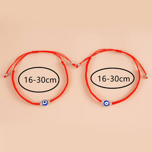 2pcs <span class=keywords><strong>Evil</strong></span> Eyes Bracelets pour Femmes Hommes Adolescents Filles Garçons Corde Tressée Réglable Yeux Bleus Couple Bracelet d'Amitié - Product Image 2