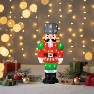 Décoration de jardin extérieure étanche IP44, motif <span class=keywords><strong>Casse</strong></span>-<span class=keywords><strong>Noisette</strong></span> de Noël 3D à LED, figurine de soldat en acrylique, éclat cristallin - Product Image 2