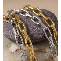Collier chaîne à fermoir anneau en acier inoxydable JINYOU 3350 48CM, plaqué or, bijoux pour la vente en gros