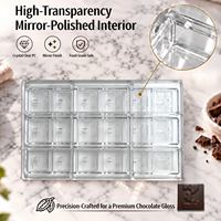 Moule carré fin en polycarbonate personnalisé pour barres chocolatées, tablettes de dégustation, bonbons, outil de pâtisserie et de confiserie