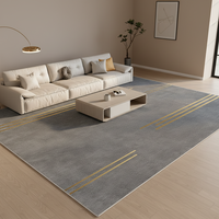 Tapis en polyester pour salon, style crème, tapis de canapé moderne, lavable, essuyable, antidérapant, chambre à coucher, chevet, luxe léger, haut de gamme