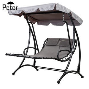 Patio terraza jardín oscilación cama hamaca columpio soporte colgante de 2 plazas Silla de oscilación con techo - Product Image 3