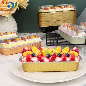 Mini molde para pan desechable dorado <span class=keywords><strong>de</strong></span> 200ml/6,8 oz, contenedor para hornear <span class=keywords><strong>de</strong></span> papel <span class=keywords><strong>de</strong></span> aluminio rectangular <span class=keywords><strong>de</strong></span> pared lisa - Product Image 1