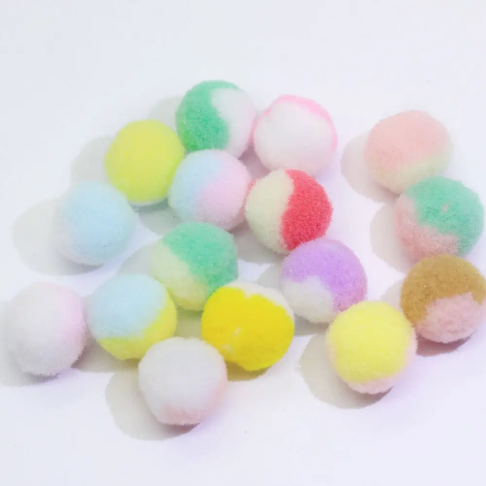 15MM 20MM Assorted Two Tone Color Pompoms Colorful Craft Pom Pom Balls Christmas Pompoms For Home Party Holiday Decorations