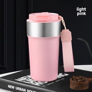 Business Eco-Friendly 17Oz/510Ml Stainless Steel Vacuum Insulated Travel Coffee Tumbler Mug Cup With <b>Rope</b> Strap for Office Use - Product Image 4