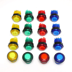 50Pcs Rất Nhiều 5V 12V RGB Chiếu Sáng <span class=keywords><strong>Arcade</strong></span> Trò Chơi Chuyển Đổi LED Nút 7 Màu Sắc 24/ 28Mm BL Nhựa Push <span class=keywords><strong>Button</strong></span> - Product Image 1