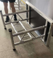 Soporte de Altavoz para DJ Plegable de Aluminio con Altura Ajustable y Estructura de Escenario, Mesa de DJ de Aleación de Aluminio