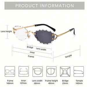 Gafas de Sol Personalizadas con Logotipo, Moda Retro 2025, Color Cambiante, Estilo Punk, Protección UV400, Sin Montura, Fotocromáticas, Ovaladas, para Hombre y Mujer - Product Image 6