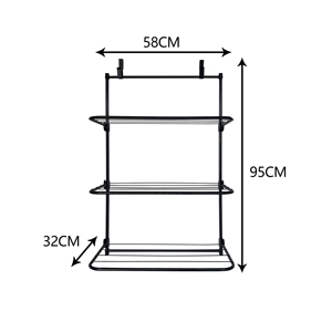 Estante de almacenamiento de metal para el hogar, estante de almacenamiento colgante grande de tres niveles, estante de almacenamiento multiusos - Product Image 6
