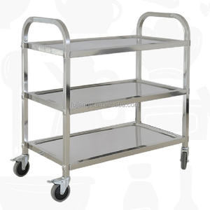 عربة تجارية 3 طبقات من الفولاذ المقاوم للصدأ عربة عتيقة التصميم عربة قابلة للطي كهربائية الصنع - Product Image 3