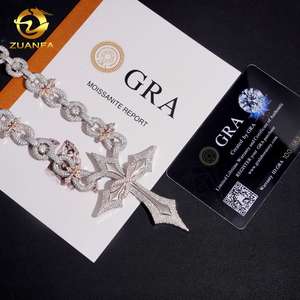 Collar de Joyería Fina de Hip Hop, Plata 925, Moissanita VVS, Colgante Cruz Infinito Miami Iced Out, Cadena Cubana con Diamantes - Product Image 6