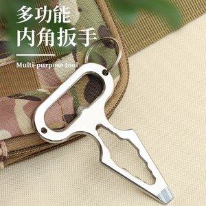 Outil multifonction en acier inoxydable avec pointes de défense personnelle, clé à molette, équipement de survie pour le camping en plein air, EDC - Product Image 2