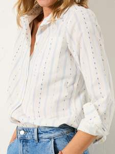 <span class=keywords><strong>Camicia</strong></span> <span class=keywords><strong>a</strong></span> <span class=keywords><strong>Righe</strong></span> Bianche <span class=keywords><strong>e</strong></span> Azzurre da <span class=keywords><strong>Donna</strong></span>, Leggera con Bottoni <span class=keywords><strong>e</strong></span> Maniche Lunghe per Abbigliamento Casual <span class=keywords><strong>e</strong></span> Business - Product Image 5