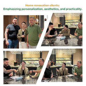 Gabinetes <span class=keywords><strong>de</strong></span> <span class=keywords><strong>Cocina</strong></span> Inteligentes <span class=keywords><strong>de</strong></span> Lujo, Estructura <span class=keywords><strong>de</strong></span> <span class=keywords><strong>Madera</strong></span> Sólida con Acabado Lacado, Isla Curva con Gabinete Abierto y Encimera <span class=keywords><strong>de</strong></span> Cuarzo - Product Image 5
