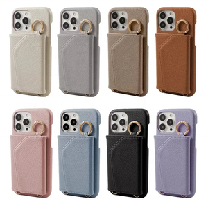 เคสหนังโพลียูรีเทนหลากสีสันสุดหรูสำหรับ iPhone แบบสะพายข้าง พร้อมกระจกและสายสะพายไหล่ - Product Image 1