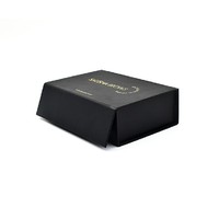 Boîte à bijoux pliable magnétique noire, boîte magnétique pour vêtements et emballages cadeaux, fabriquée en papier durable