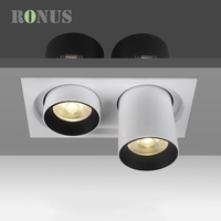 Trois têtes 25W x 3 hôtel carré haute puissance plafond Commercial spot LED COB encastré