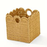 Panier de rangement tressé en jacinthe d'eau personnalisé, portable, pour vêtements et collations, style tendance, grande taille