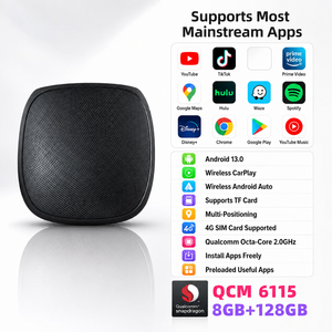 กล่องแอนดรอยด์ 13 CarPlay AI Box Qualcomm Octa Core 4G SIM Wireless CarPlay <span class=keywords><strong>Android</strong></span> <span class=keywords><strong>Auto</strong></span> GPS ดาวน์โหลดแอป 8+128GB สำหรับรถยนต์ที่มี CarPlay แบบใช้สาย - Product Image 1