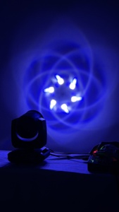 Projecteur LED mobile 100W (6x10W) RGBW avec anneau halo et laser <span class=keywords><strong>vert</strong></span>, DMX512 12/13 canaux, éclairage sonore actif pour DJ, club, mariage, fête - Product Image 5