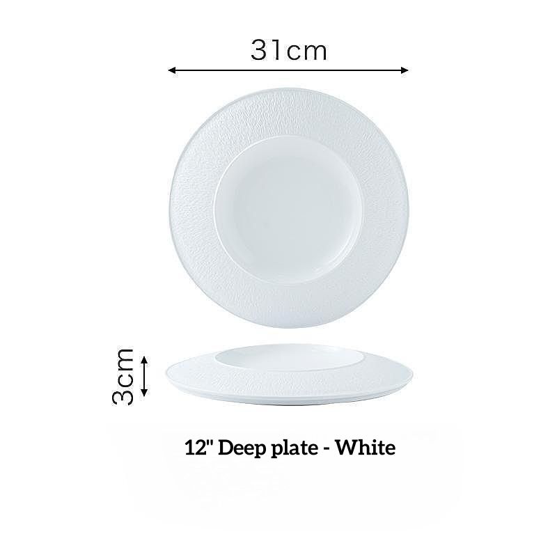 จานสีขาวลึก12นิ้ว (บรรจุเป็นกลุ่ม)
