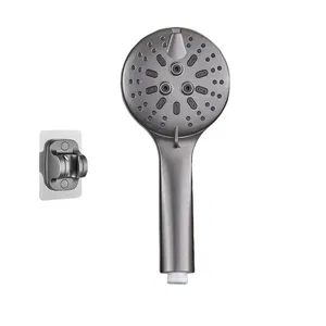 Beş fonksiyonları fan turbo şarjlı pp kartuş filtre duş başlığı ABS krom su durdurma düğmesi ile