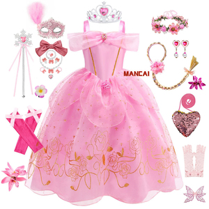 Robe de princesse rose Aurora, robe de <span class=keywords><strong>la</strong></span> <span class=keywords><strong>Belle</strong></span> <span class=keywords><strong>au</strong></span> <span class=keywords><strong>bois</strong></span> <span class=keywords><strong>dormant</strong></span>, costume de scène pour filles, tenue pour enfants, Halloween, carnaval - Product Image 1